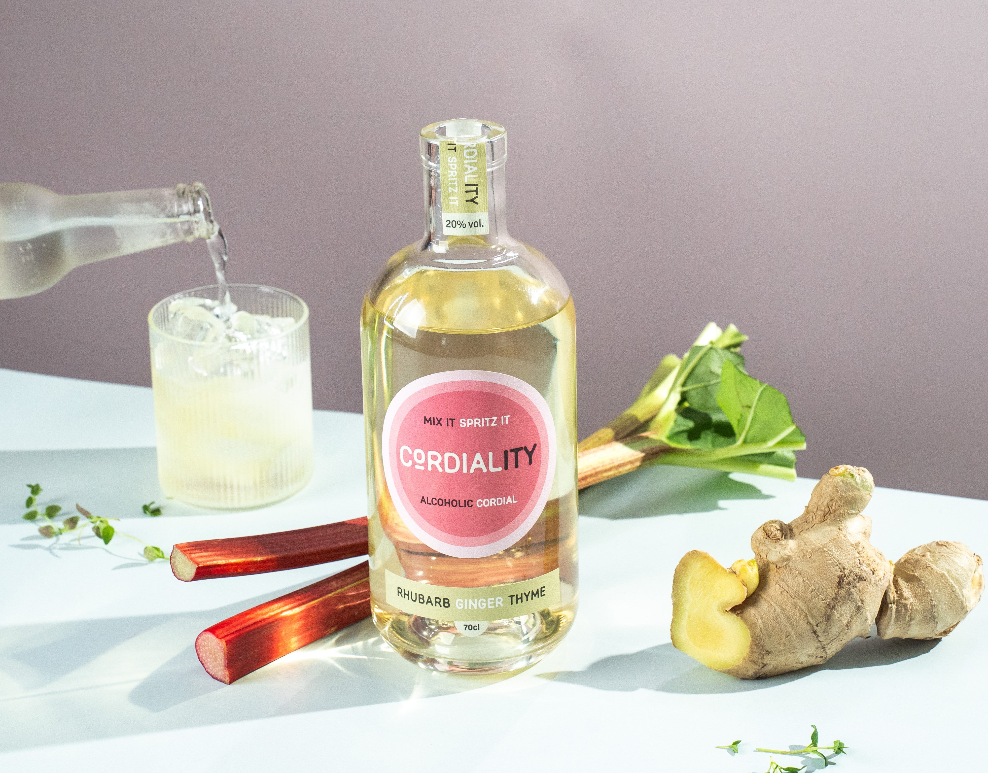 Rhubard, Ginger & Thyme Cordial Drink